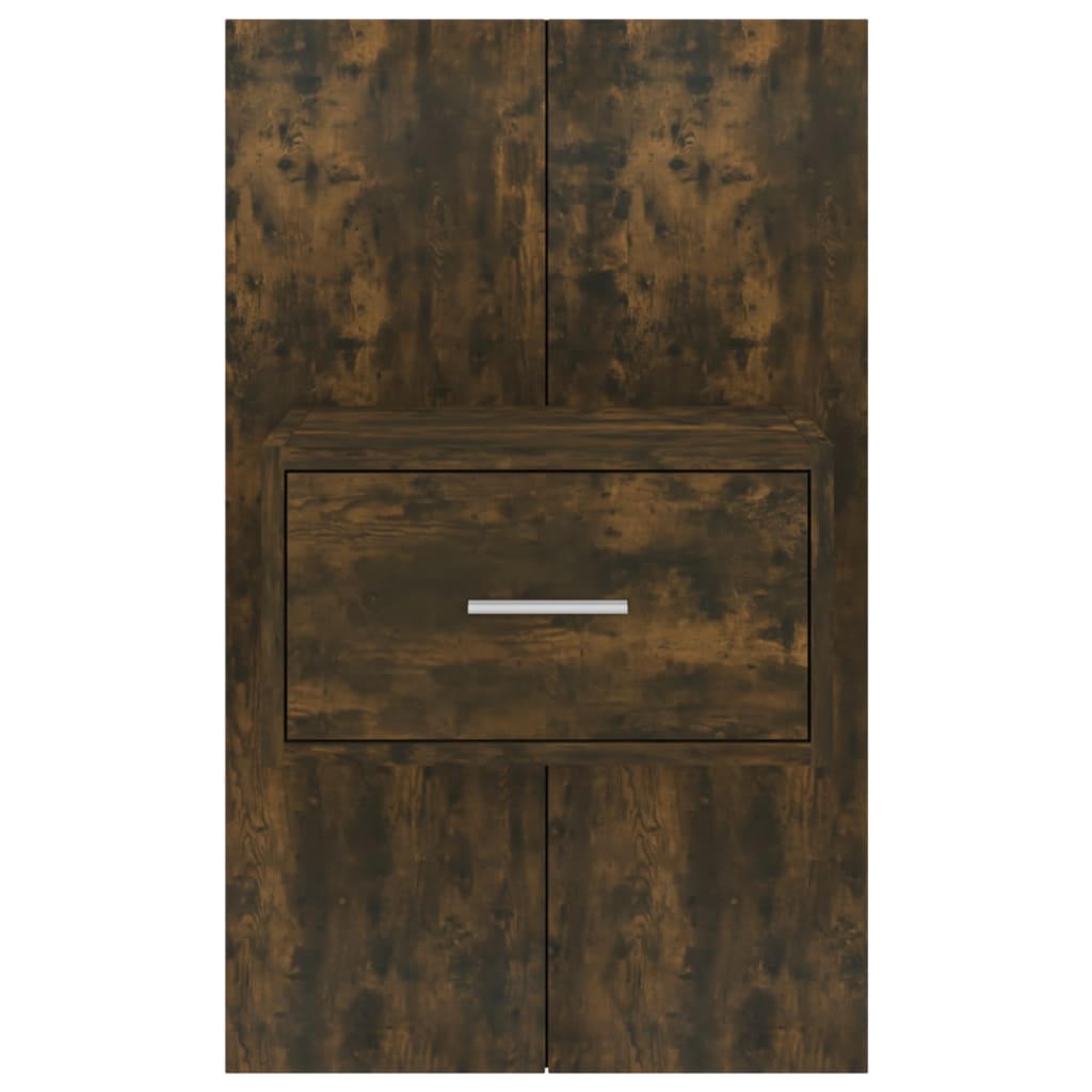 Κομοδίνα Επιτοίχια 2 Τεμ. Καπνιστή Δρυς - Pakobazaar