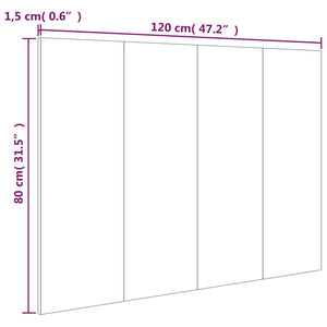 Κεφαλάρι Κρεβατιού Γκρι Sonoma 120x1,5x80 εκ. Επεξεργ. Ξύλο - Pakobazaar