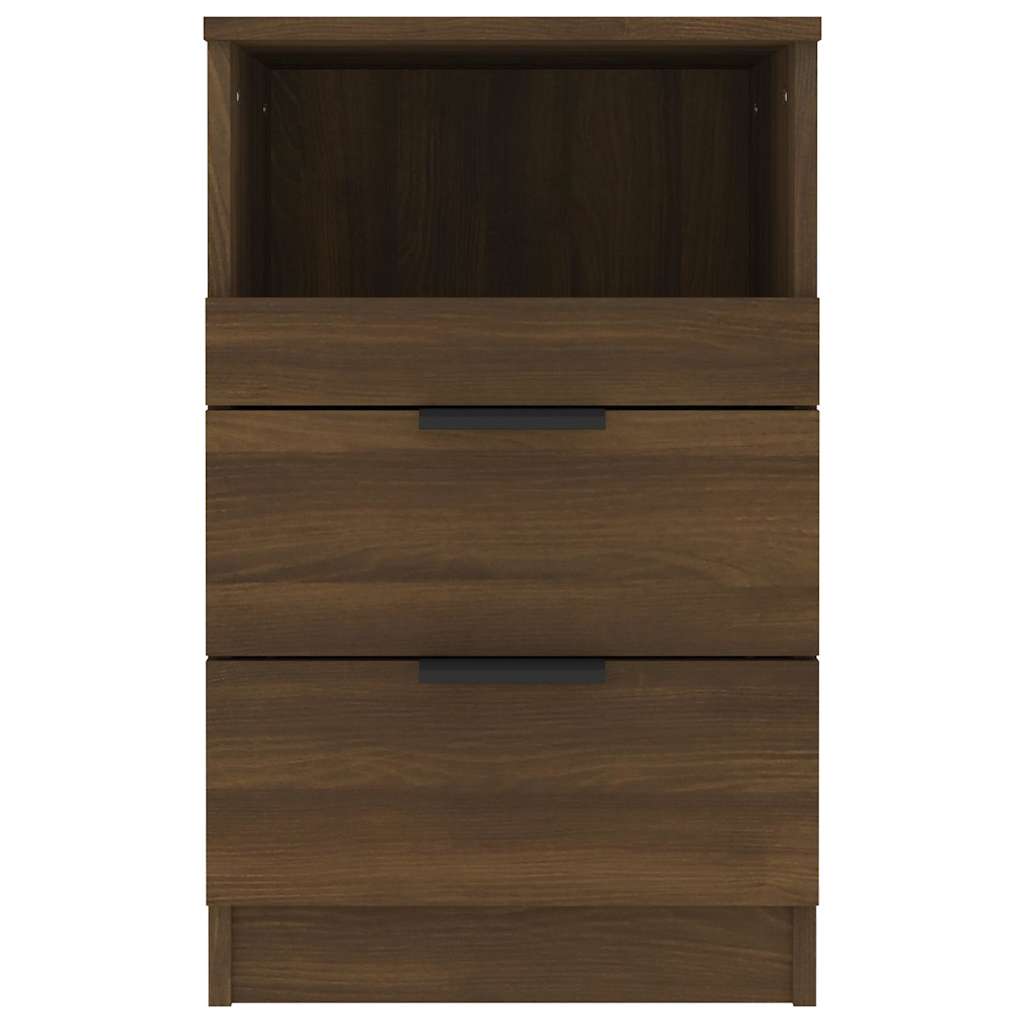 Κομοδίνο Καφέ Δρυς από Επεξεργασμένο Ξύλο