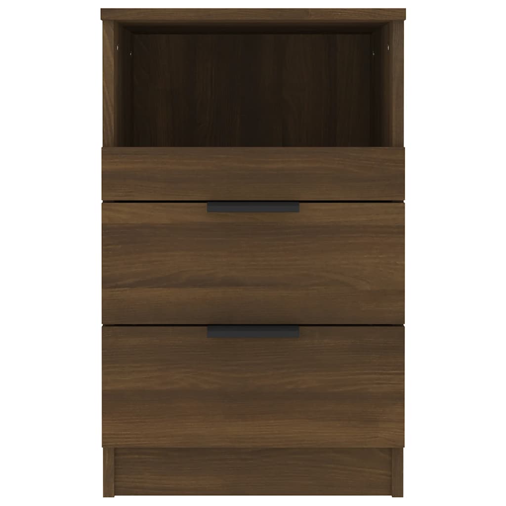 Κομοδίνα 2 τεμ. Καφέ Δρυς από Επεξεργασμένο Ξύλο