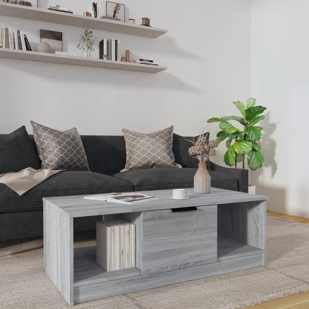 Τραπεζάκι Σαλονιού Γκρι Sonoma 102x50x36 εκ. Επεξεργασμένο Ξύλο
