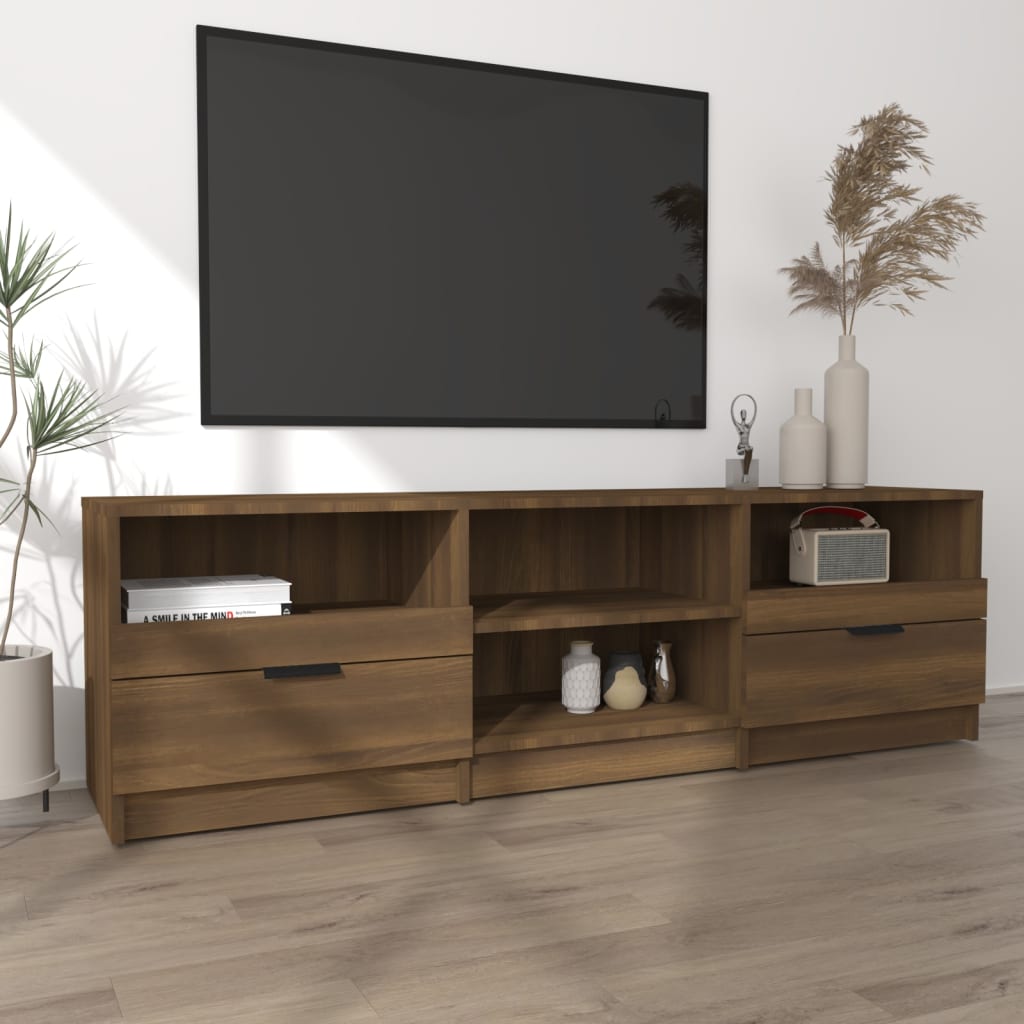 Έπιπλο Τηλεόρασης Καφέ Δρυς 150x33,5x45 εκ. Επεξεργασμένο Ξύλο
