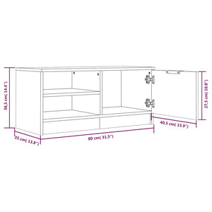Έπιπλα Τηλεόρασης 2 τεμ. Καπνιστή Δρυς 80x35x36,5 εκ Επεξ. Ξύλο - Pakobazaar