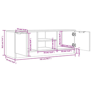 Έπιπλο Τηλεόρασης Γκρι Sonoma 102x35x36,5εκ. Επεξεργασμένο Ξύλο