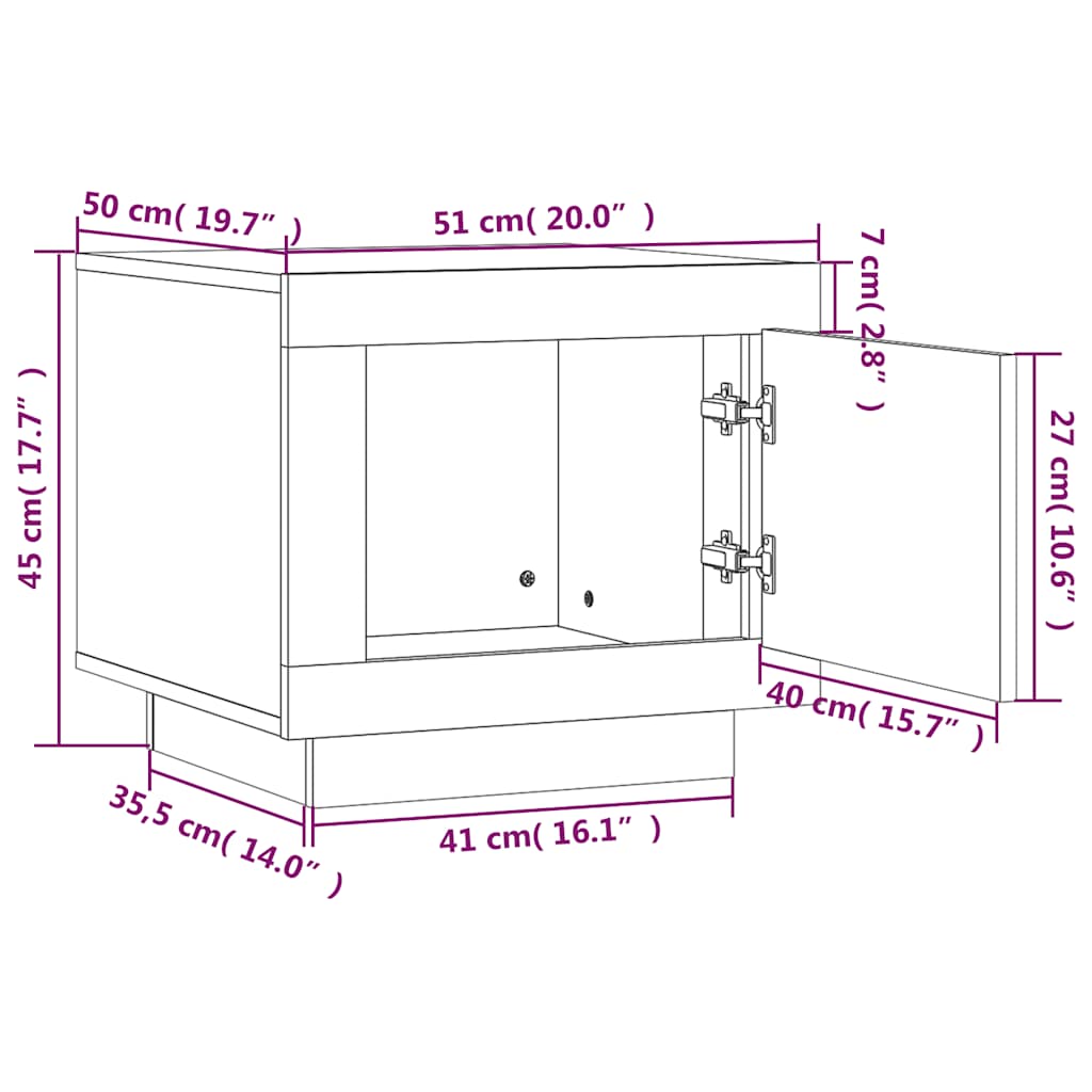 Τραπεζάκι Σαλονιού Γκρι Sonoma 51x50x45 εκ. από Επεξεργ. Ξύλο