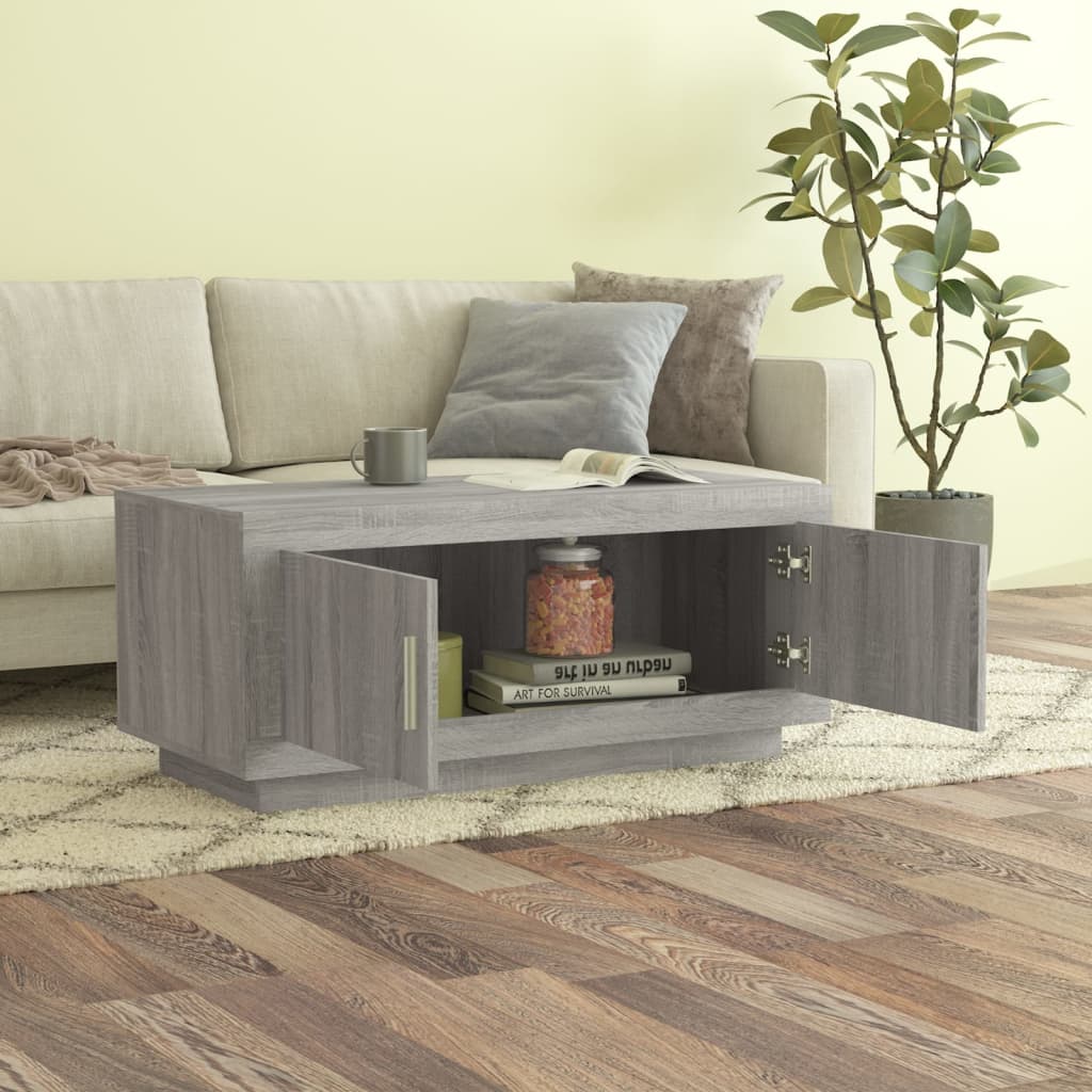 Τραπεζάκι Σαλονιού Γκρι Sonoma 102x50x45 εκ. Επεξεργασμένο Ξύλο