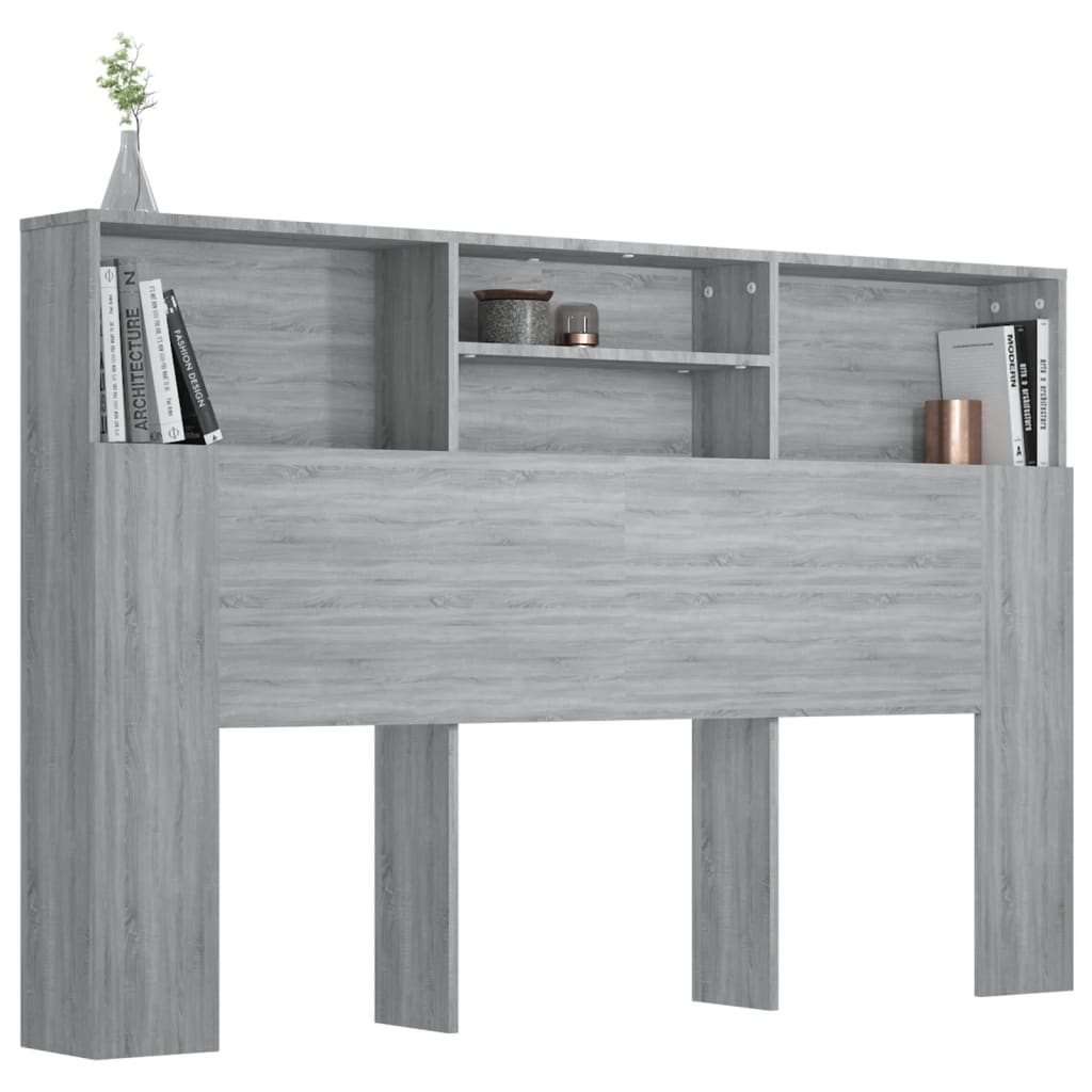 Κεφαλάρι Με Αποθηκευτικό Χώρο Γκρι Sonoma 160 x 19 x 103,5 εκ. - Pakobazaar
