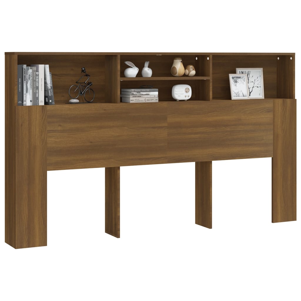 Κεφαλάρι Με Αποθηκευτικό Χώρο Καφέ Δρυς 180 x 19 x 103,5 εκ. - Pakobazaar