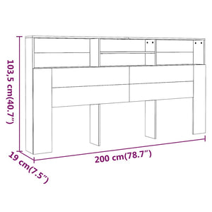 Κεφαλάρι Με Αποθηκευτικό Χώρο Καφέ Δρυς 200 x 19 x 103,5 εκ.