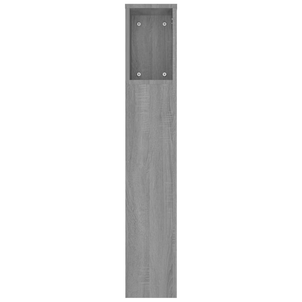Κεφαλάρι Με Αποθηκευτικό Χώρο Γκρι Sonoma 180x18,5x104,5 εκ. - Pakobazaar