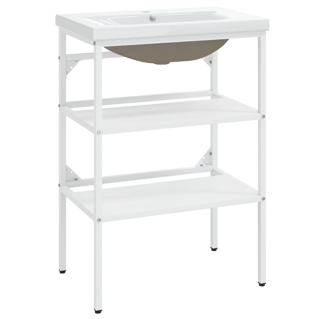 Σκελετός Νιπτήρα Μπάνιου με Εντοιχισμένο Νιπτήρα Λευκό Σίδερο - PAKOBAZAAR