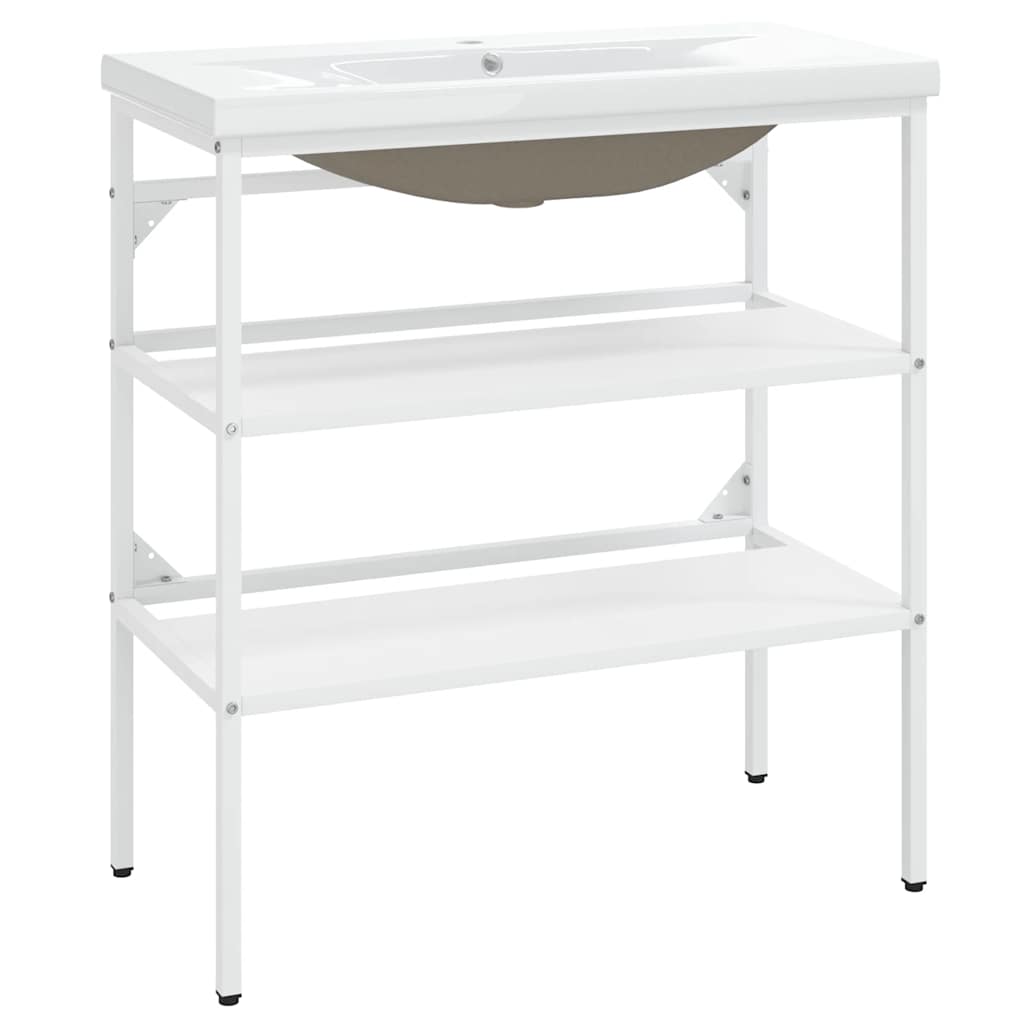 Σκελετός Νιπτήρα Μπάνιου με Εντοιχισμένο Νιπτήρα Λευκό Σίδερο - PAKOBAZAAR