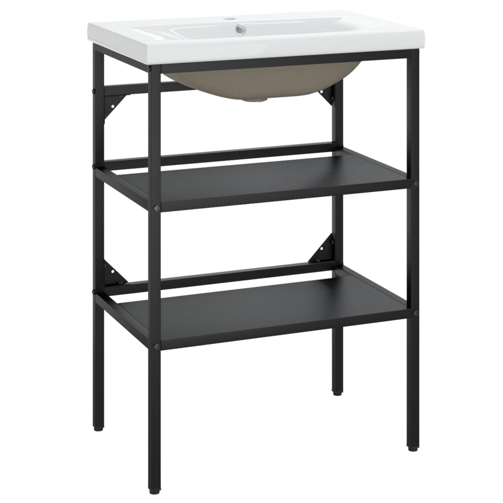 Σκελετός Νιπτήρα Μπάνιου με Εντοιχισμένο Νιπτήρα Λευκό Σίδερο - PAKOBAZAAR