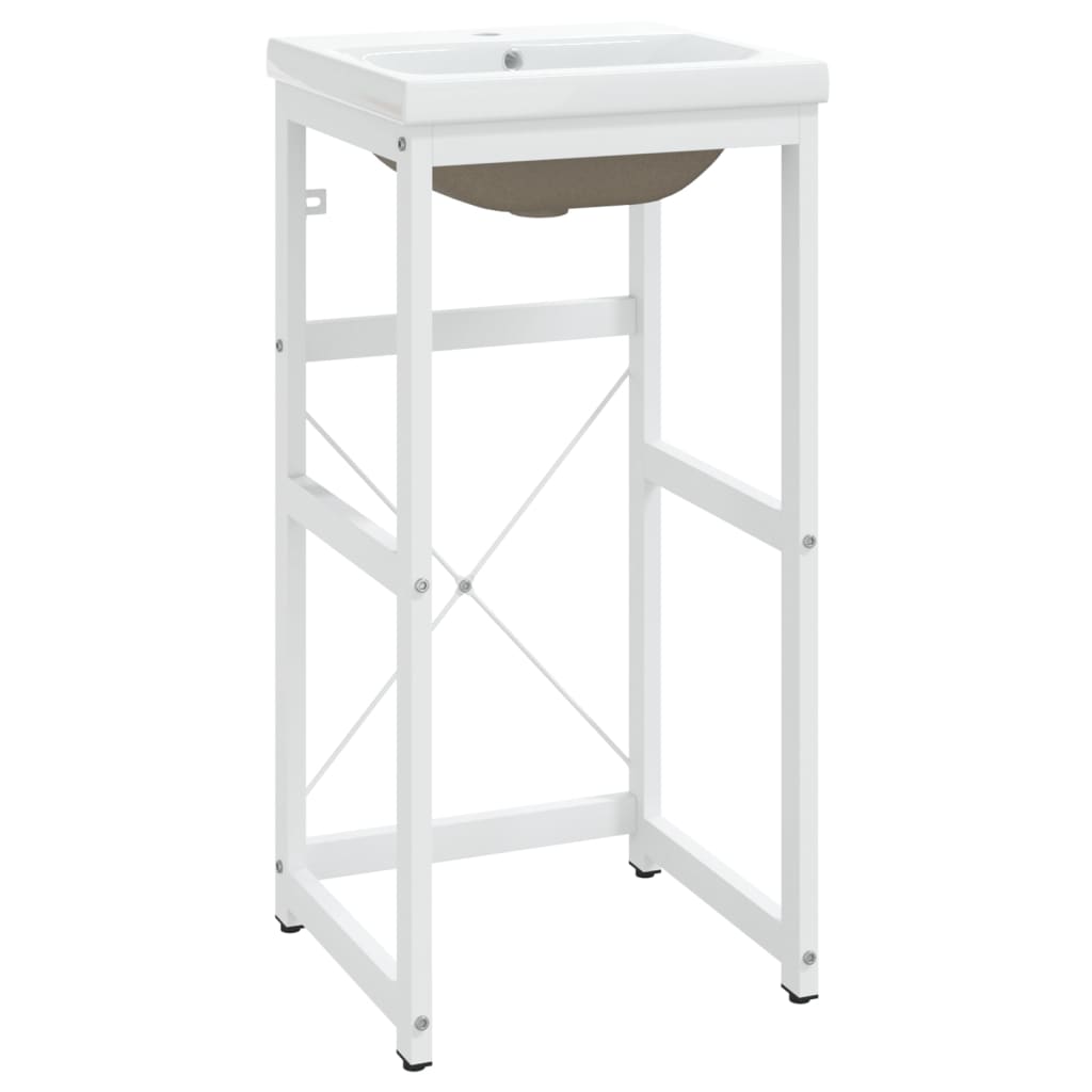 Σκελετός Νιπτήρα Μπάνιου με Εντοιχισμένο Νιπτήρα Λευκό Σίδερο - PAKOBAZAAR