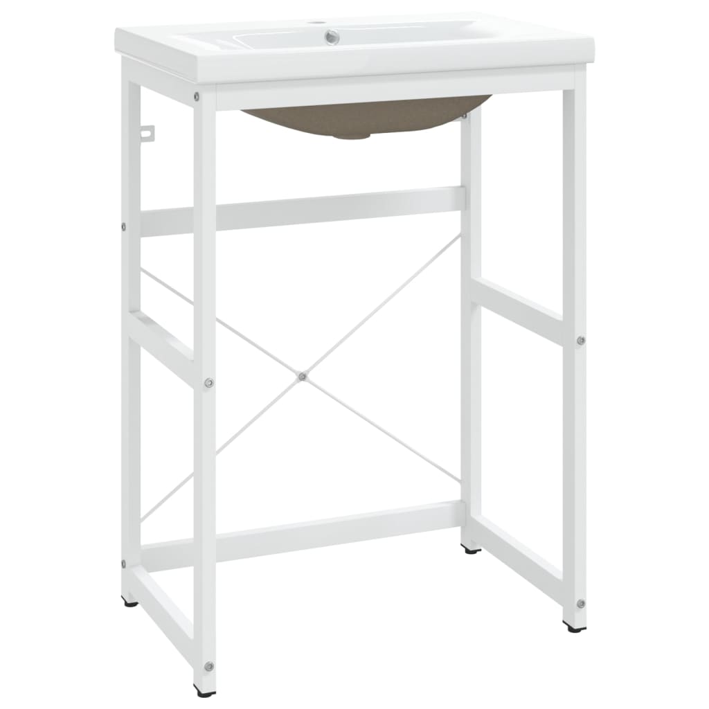 Σκελετός Νιπτήρα Μπάνιου με Εντοιχισμένο Νιπτήρα Λευκό Σίδερο - PAKOBAZAAR