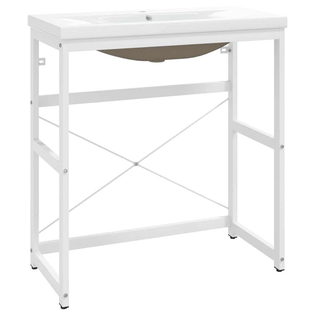 Σκελετός Νιπτήρα Μπάνιου με Εντοιχισμένο Νιπτήρα Λευκό Σίδερο - Pakobazaar