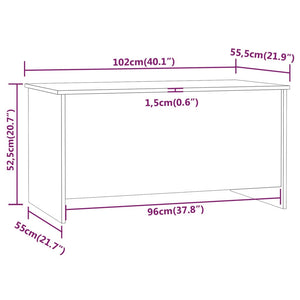 Τραπεζάκι Σαλονιού Γυαλ. Λευκό 102x55,5x52,5 εκ. Επεξεργ. Ξύλο