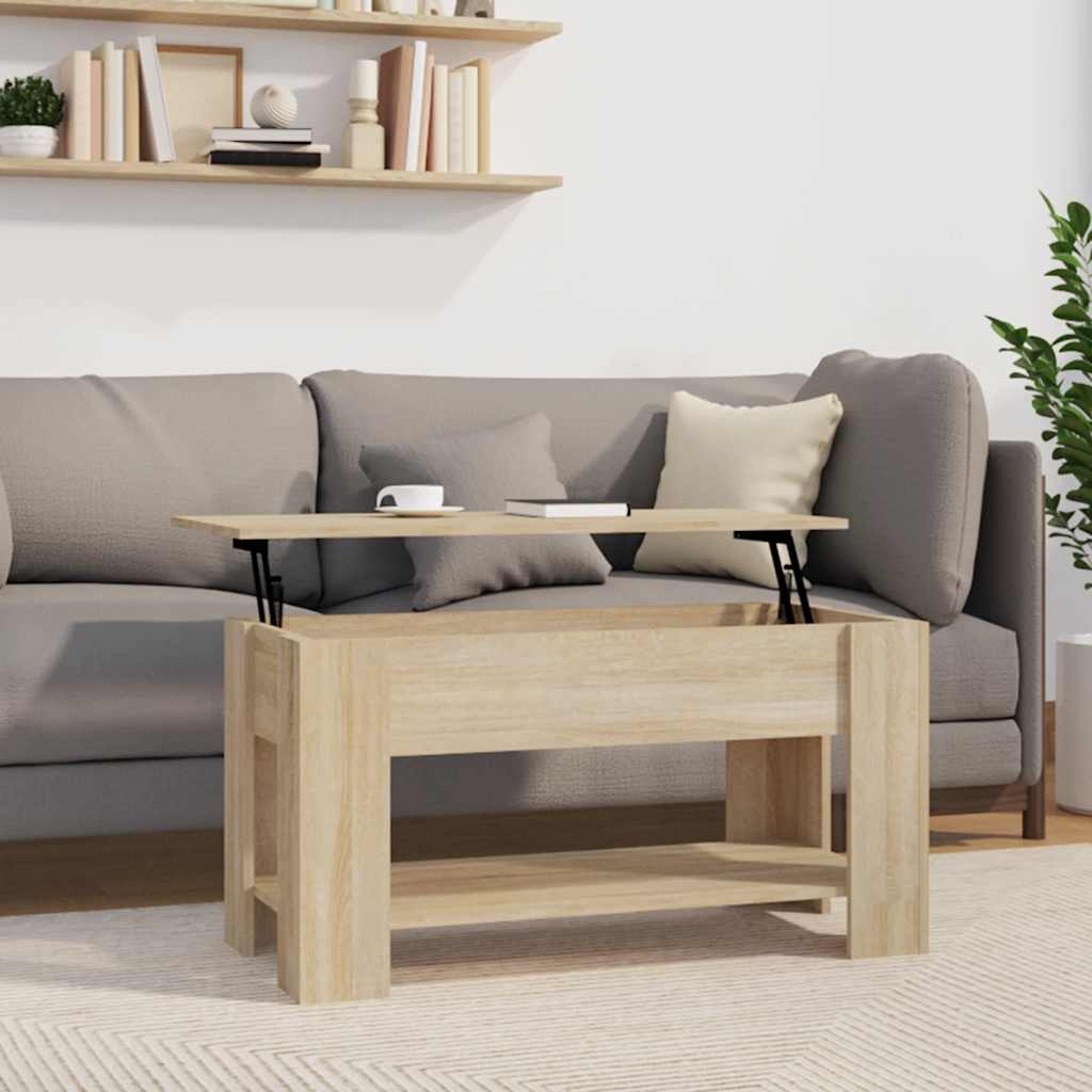 Τραπεζάκι Σαλονιού Sonoma Δρυς 101x49x52 εκ. Επεξεργασμένο Ξύλο - Pakobazaar