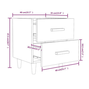 Κομοδίνο Μαύρο 40 x 35 x 47,5 εκ.