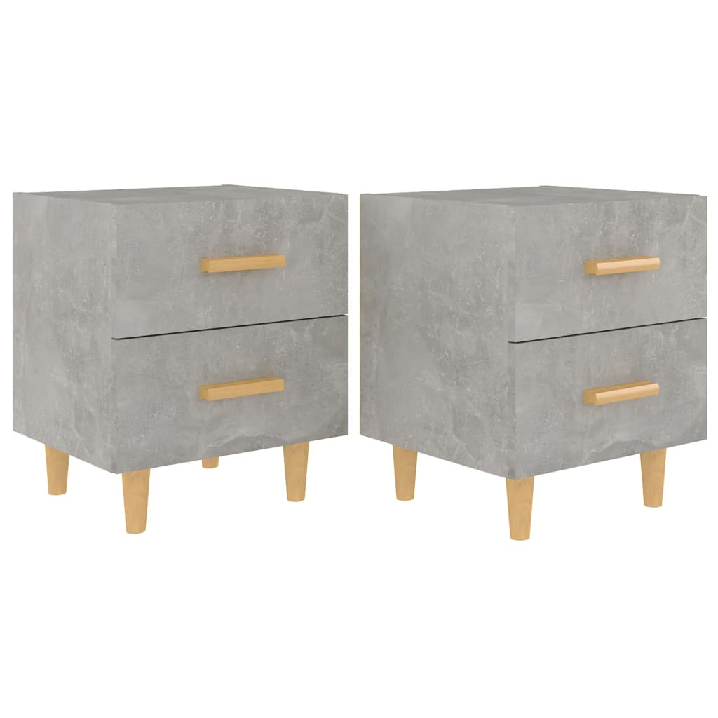 Κομοδίνα 2 τεμ. Γκρι Σκυροδέματος 40 x 35 x 47,5 εκ. - Pakobazaar