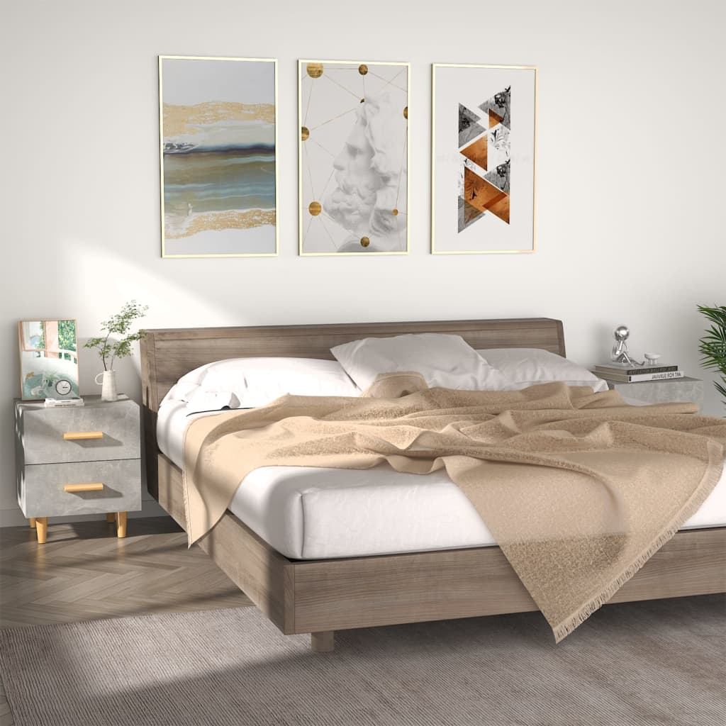 Κομοδίνα 2 τεμ. Γκρι Σκυροδέματος 40 x 35 x 47,5 εκ. - Pakobazaar