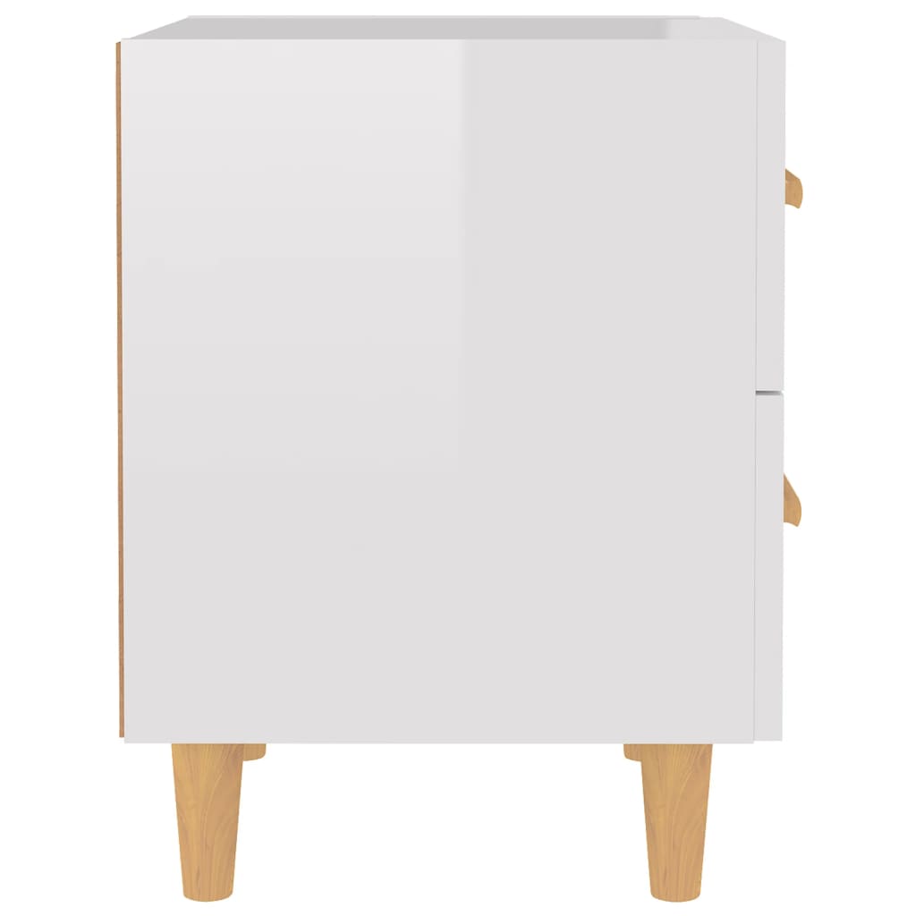 Κομοδίνα 2 τεμ. Γυαλιστερό Λευκό 40 x 35 x 47,5 εκ.