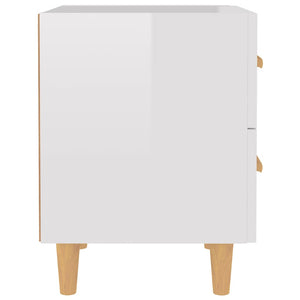 Κομοδίνα 2 τεμ. Γυαλιστερό Λευκό 40 x 35 x 47,5 εκ.