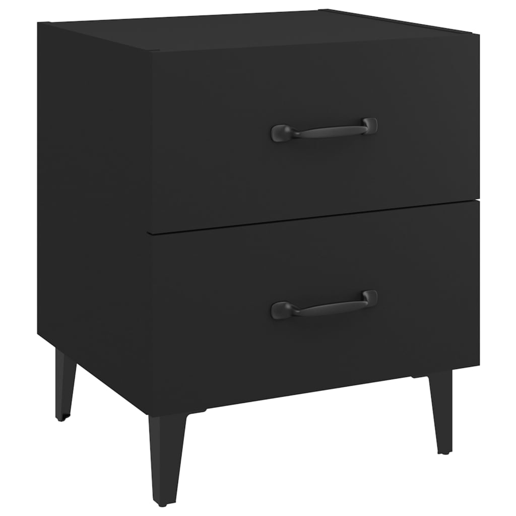 Κομοδίνα 2 τεμ. Μαύρα 40 x 35 x 47,5 εκ.