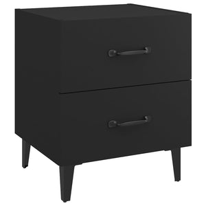 Κομοδίνα 2 τεμ. Μαύρα 40 x 35 x 47,5 εκ.