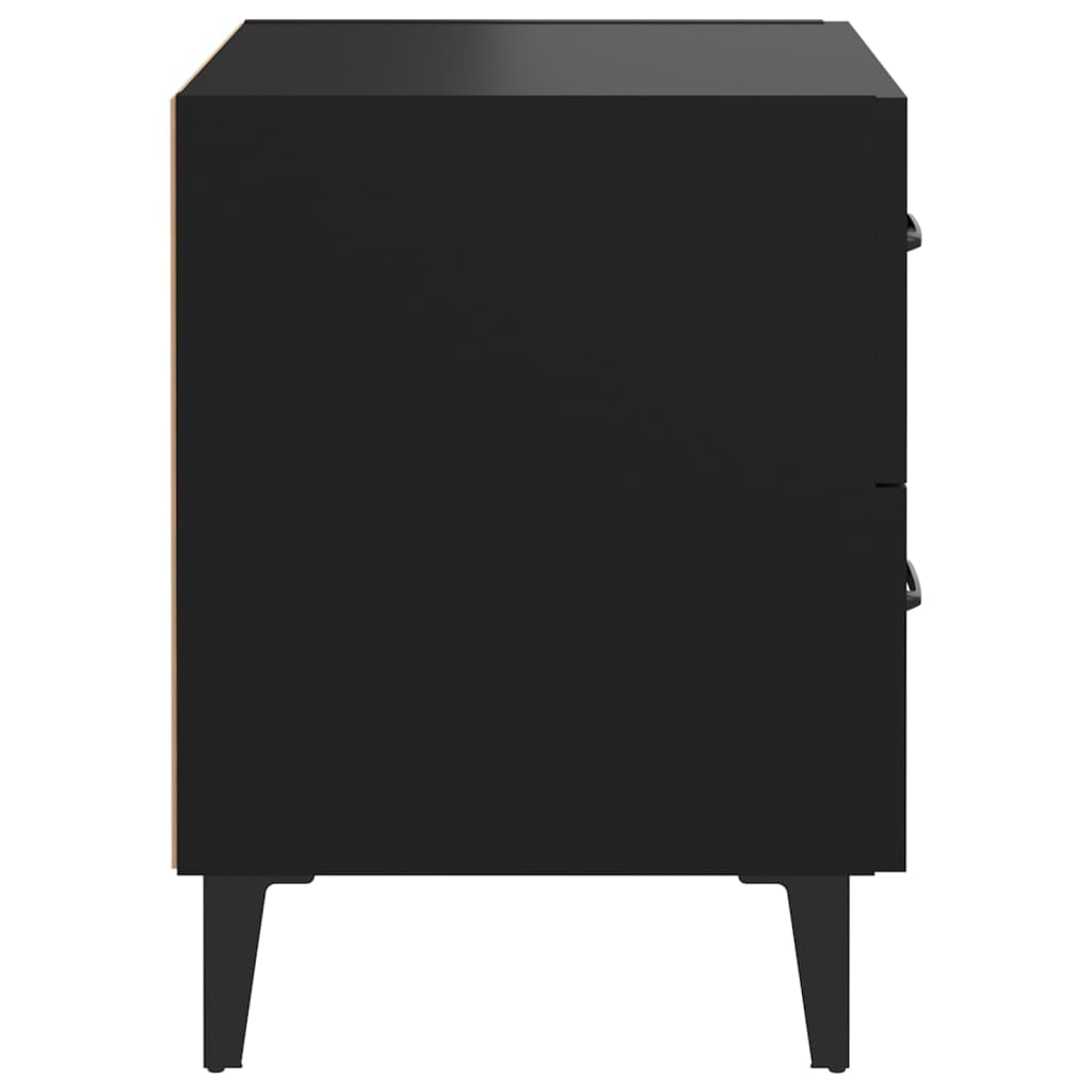 Κομοδίνα 2 τεμ. Μαύρα 40 x 35 x 47,5 εκ.