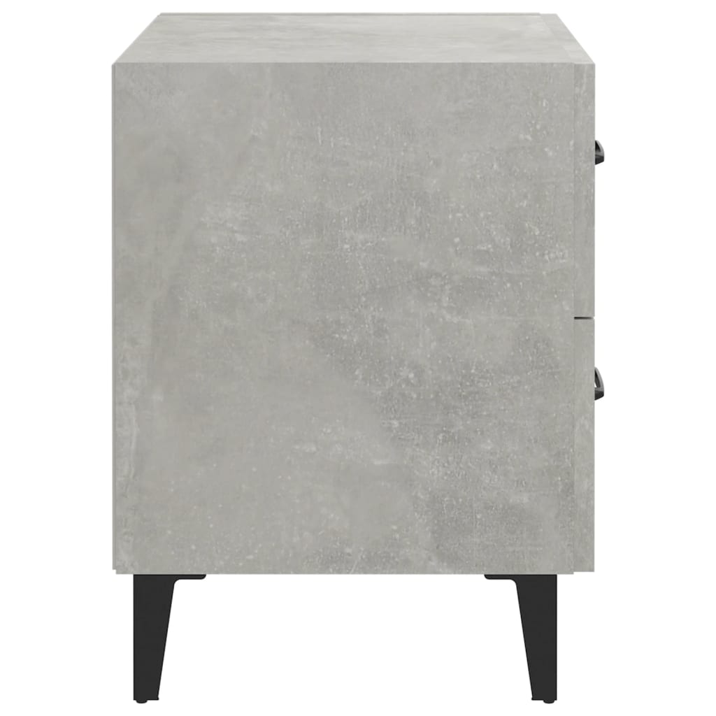 Κομοδίνα 2 τεμ. Γκρι Σκυροδέματος 40 x 35 x 47,5 εκ.