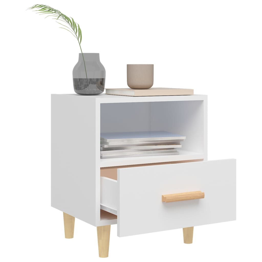 Κομοδίνα 2 τεμ. Λευκά 40 x 35 x 47 εκ. - Pakobazaar