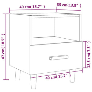 Κομοδίνα 2 τεμ. Λευκά 40 x 35 x 47 εκ. - Pakobazaar