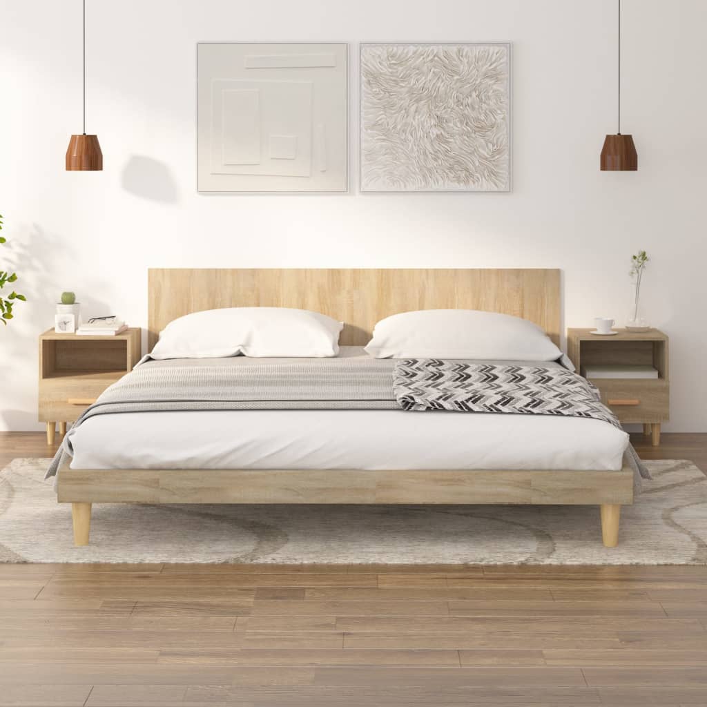 Κομοδίνα 2 τεμ. Sonoma Δρυς 40 x 35 x 47 εκ.