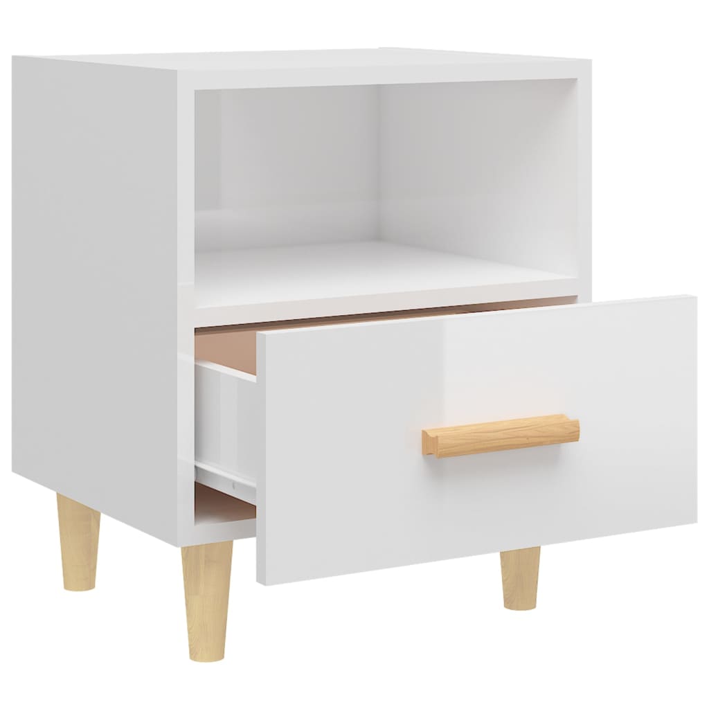 Κομοδίνο Γυαλιστερό Λευκό 40 x 35 x 47 εκ. - Pakobazaar