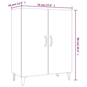 Ντουλάπι Γκρι Σκυροδέματος 70 x 34 x 90εκ. Επεξεργασμένο Ξύλο
