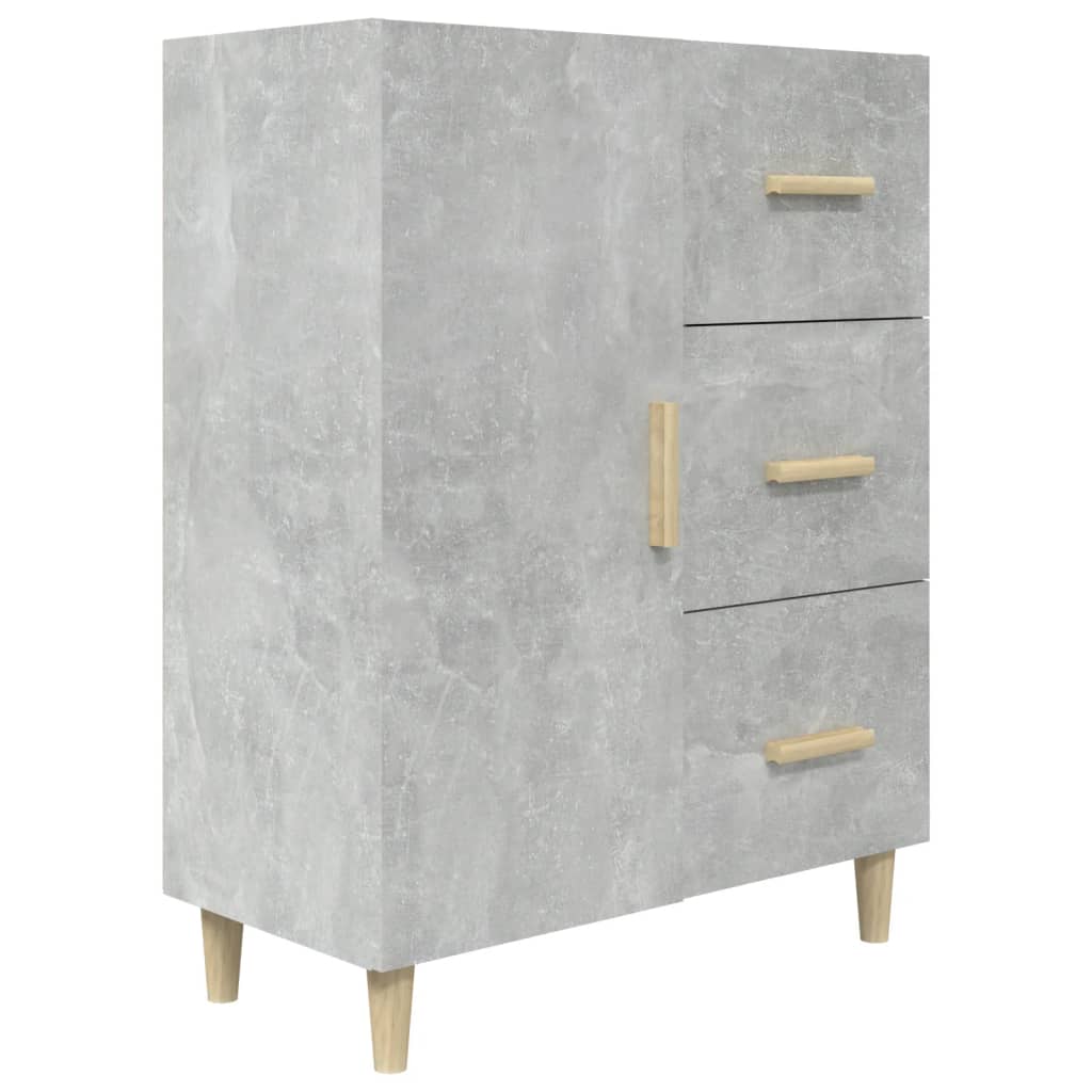 Ντουλάπι Γκρι Σκυροδέματος 69,5x34x90 εκ. Επεξεργασμένο Ξύλο