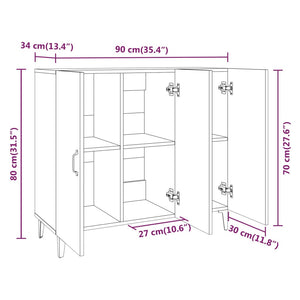 Μπουφές Λευκός 90 x 34 x 80 εκ. από Επεξεργασμένο Ξύλο - Pakobazaar