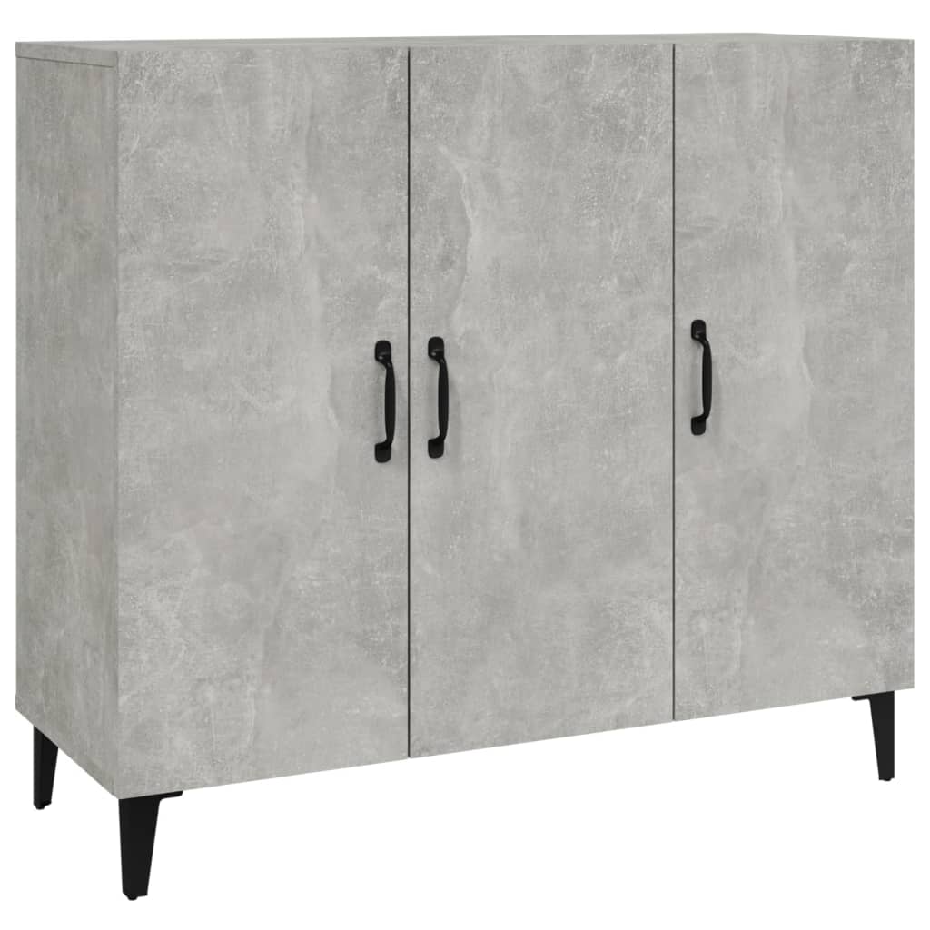 Ντουλάπι Γκρι Σκυροδέματος 90x34x80 εκ. Επεξεργασμένο Ξύλο