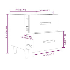 Κομοδίνο Καφέ Δρυς 40 x 35 x 47,5 εκ.