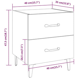 Κομοδίνο Καφέ Δρυς 40 x 35 x 47,5 εκ.
