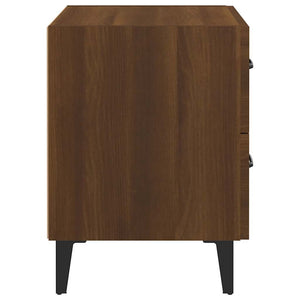 Κομοδίνα 2 τεμ. Καφέ Δρυς 40 x 35 x 47,5 εκ.