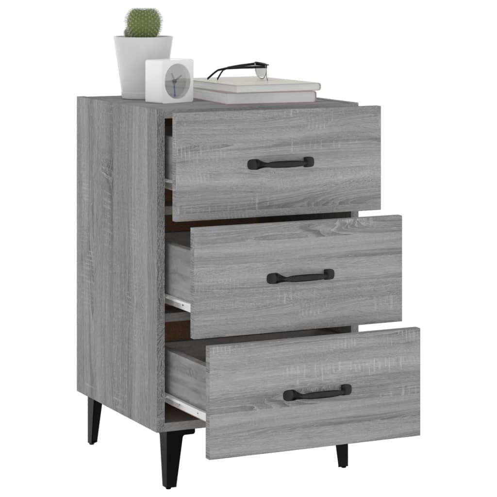 Κομοδίνο Γκρι Sonoma 40 x 40 x 66 εκ. από Επεξεργασμένο Ξύλο