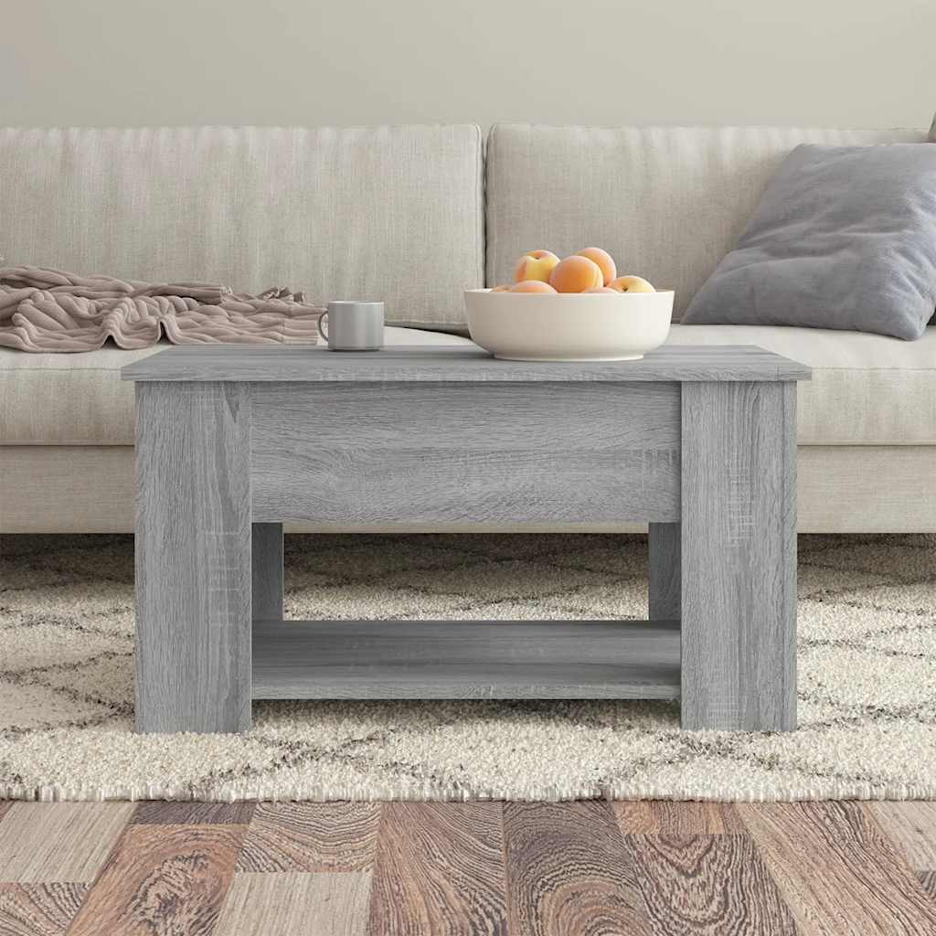 Τραπεζάκι Σαλονιού Γκρι Sonoma 79x49x41 εκ. Επεξεργασμένο Ξύλο - Pakobazaar