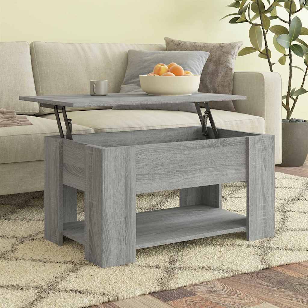 Τραπεζάκι Σαλονιού Γκρι Sonoma 79x49x41 εκ. Επεξεργασμένο Ξύλο - Pakobazaar