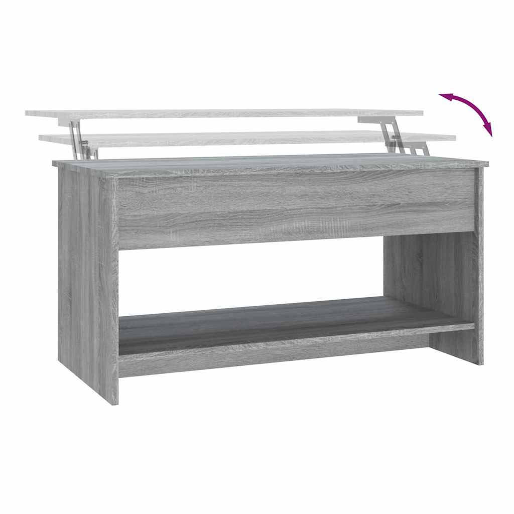 Τραπεζάκι Σαλονιού Γκρι Sonoma102x50x52,5 εκ.Επεξεργασμένο Ξύλο
