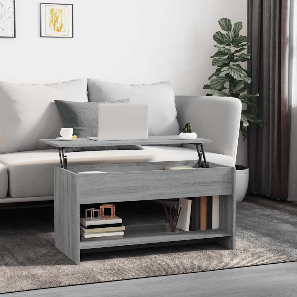 Τραπεζάκι Σαλονιού Γκρι Sonoma102x50x52,5 εκ.Επεξεργασμένο Ξύλο