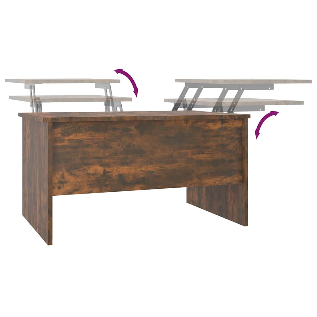 Τραπεζάκι Σαλονιού Καπνιστή Δρυς 80x50x42,5εκ. Επεξεργασμ. Ξύλο