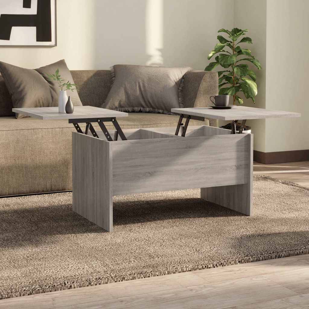 Τραπεζάκι Σαλονιού Γκρι Sonoma80x50x42,5 εκ.Επεξεργασμένο Ξύλο - Pakobazaar