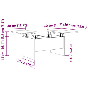 Τραπεζάκι Σαλονιού Καφέ Δρυς 80x50x42,5εκ. Επεξεργασμένο Ξύλο